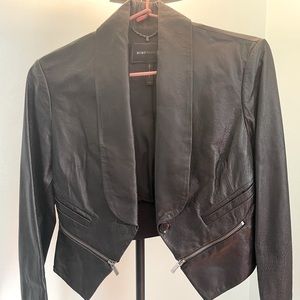 BCBG Maxazria cropped leather jacket